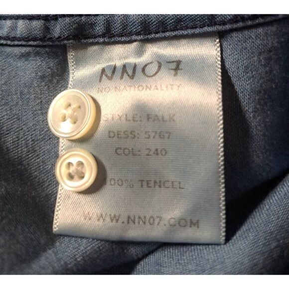 NN07 No Nationality Shirt  Blue Chambray Palk Slim Fit  Tencel ‎ Men's Small - Picture 10 of 10